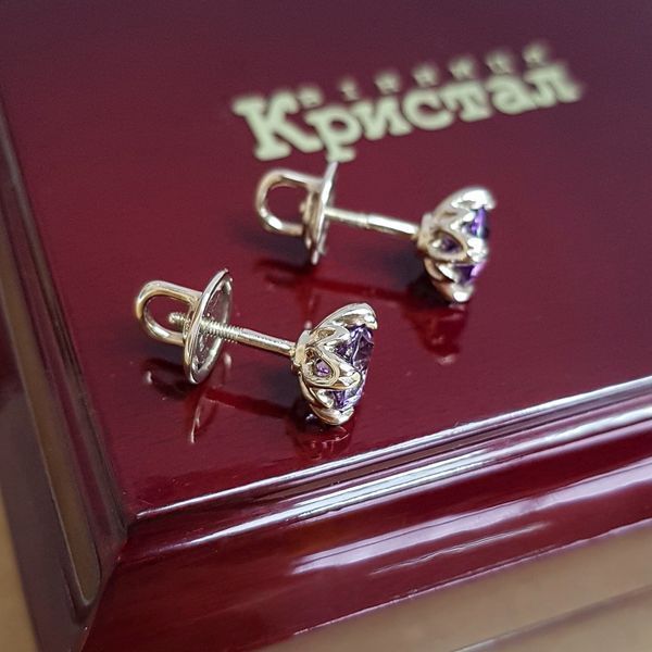 Сережки з кольоровим камінням 902-0995 №119 вага 2,95 проба 585 902-0995 фото