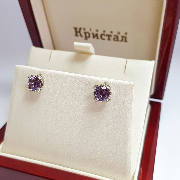 Сережки з кольоровим камінням 902-0995 №119 вага 2,95 проба 585 902-0995 фото