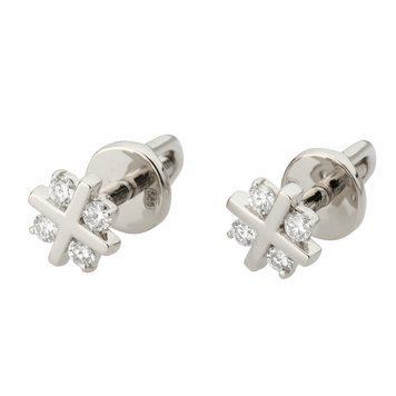 Сережки з декількома діамантами 942-1260 №34 вага 1.23 проба 585 942-1260 - 34 фото